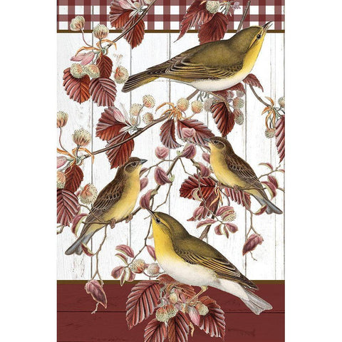 Fall Birds Black Modern Wood Framed Art Print by Allen, Kimberly