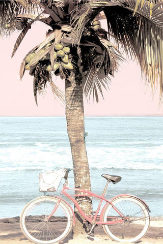 Peaceful Beach Ride White Modern Wood Framed Art Print with Double Matting by Allen, Kimberly