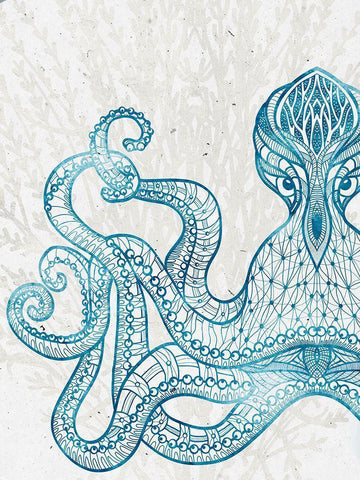 Sea Creature 2 Black Ornate Wood Framed Art Print with Double Matting by Allen, Kimberly