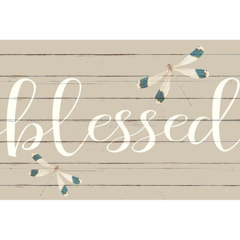 Blessed Dragonfly Black Modern Wood Framed Art Print with Double Matting by Allen, Kimberly