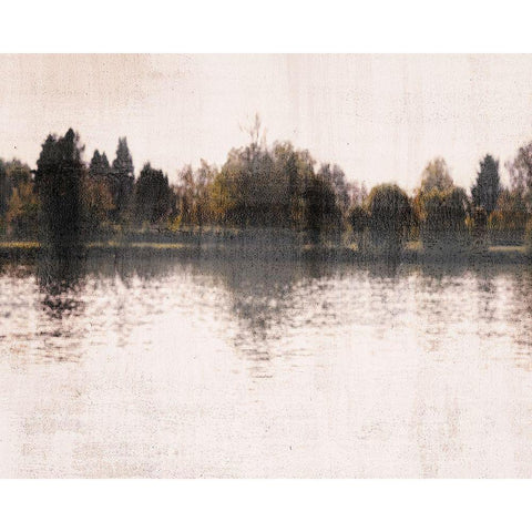 Serenity Lake Black Modern Wood Framed Art Print with Double Matting by Allen, Kimberly