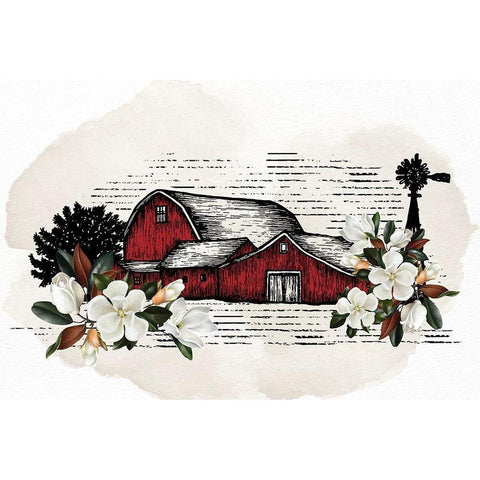Magnolia Barn Black Modern Wood Framed Art Print by Allen, Kimberly