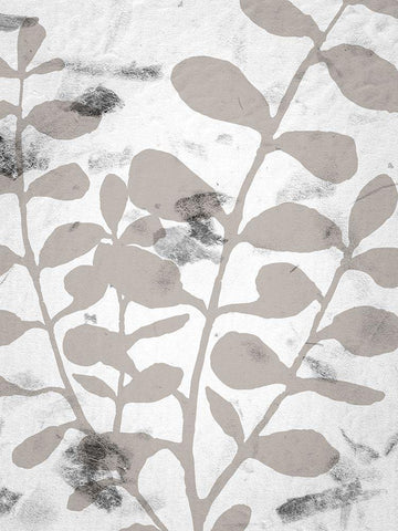 Mono Leaves 2 Black Ornate Wood Framed Art Print with Double Matting by Allen, Kimberly