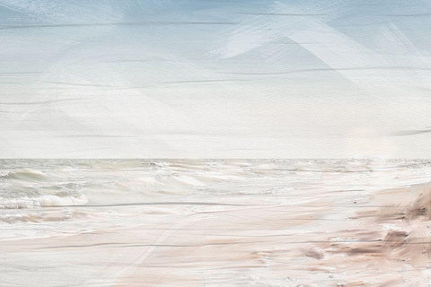 Beach Waves White Modern Wood Framed Art Print with Double Matting by Allen, Kimberly