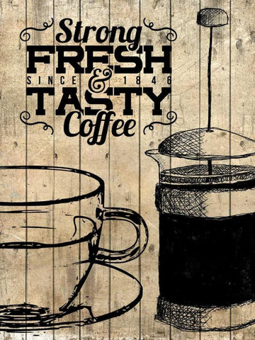 Premium Coffee 2 White Modern Wood Framed Art Print with Double Matting by Allen, Kimberly