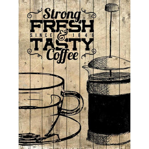 Premium Coffee 2 Black Modern Wood Framed Art Print by Allen, Kimberly