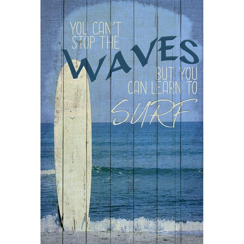 Learn to Surf White Modern Wood Framed Art Print by Allen, Kimberly