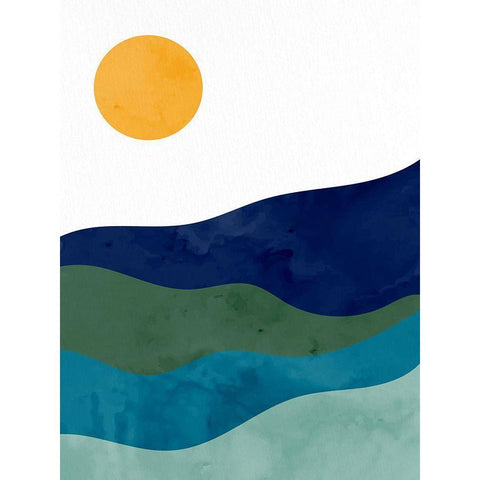 Over the Sun Black Modern Wood Framed Art Print with Double Matting by Allen, Kimberly