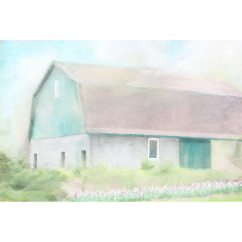 Springtime Barn Gold Ornate Wood Framed Art Print with Double Matting by Allen, Kimberly