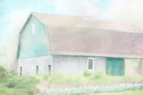 Springtime Barn Black Ornate Wood Framed Art Print with Double Matting by Allen, Kimberly