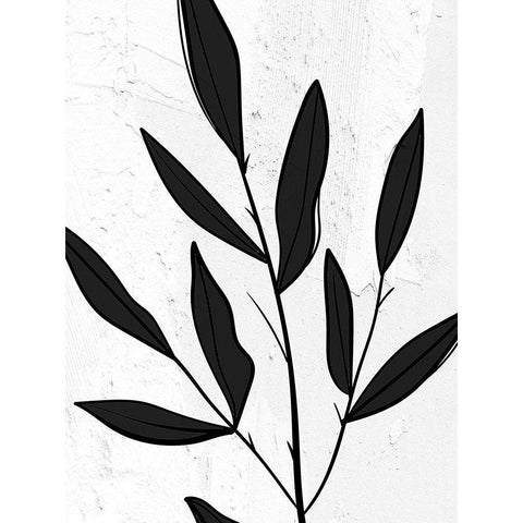 Plaster Leaves 1 Black Modern Wood Framed Art Print with Double Matting by Allen, Kimberly