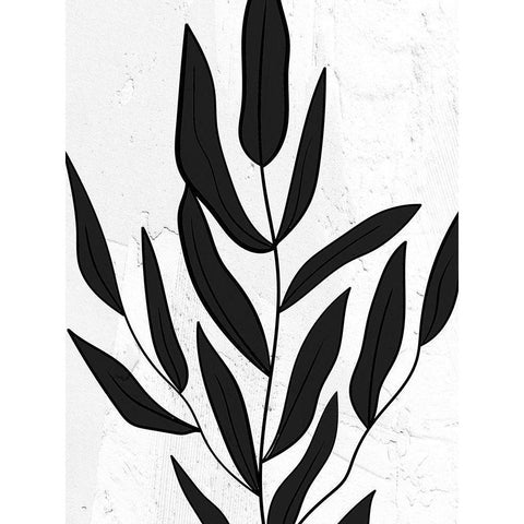 Plaster Leaves 2 Black Modern Wood Framed Art Print by Allen, Kimberly