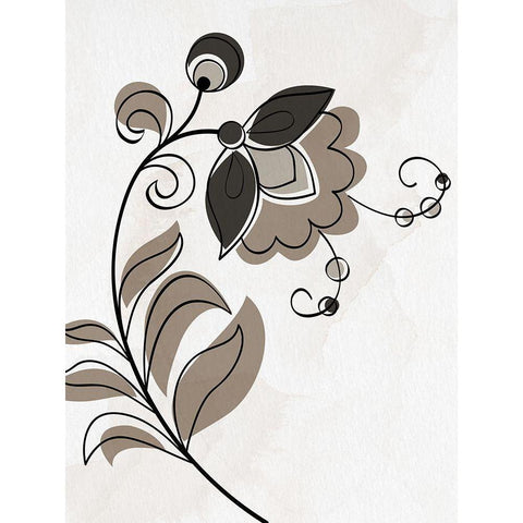 Folk 1 White Modern Wood Framed Art Print by Allen, Kimberly