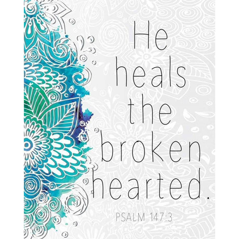 He Heals Black Modern Wood Framed Art Print with Double Matting by Allen, Kimberly