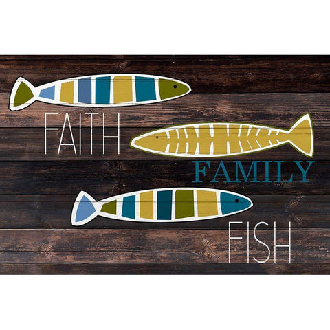 Faith Fish 1 Gold Ornate Wood Framed Art Print with Double Matting by Allen, Kimberly