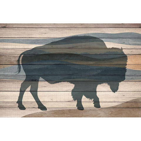 Bison White Modern Wood Framed Art Print by Allen, Kimberly