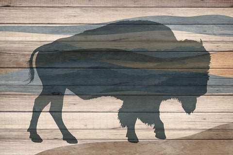 Bison Black Ornate Wood Framed Art Print with Double Matting by Allen, Kimberly