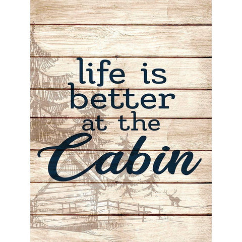 At the Cabin Black Modern Wood Framed Art Print with Double Matting by Allen, Kimberly