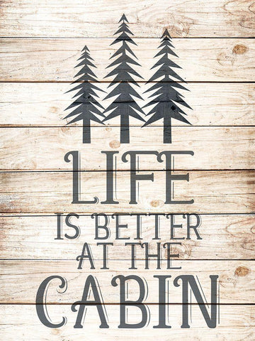 Life is Better at the Cabin Black Ornate Wood Framed Art Print with Double Matting by Allen, Kimberly