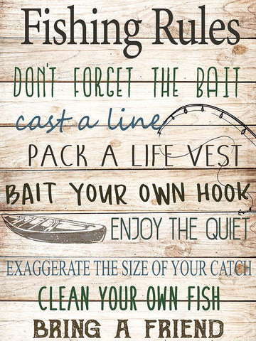 Bait Your Own Hook Black Ornate Wood Framed Art Print with Double Matting by Allen, Kimberly