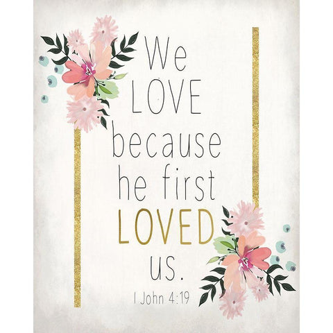 We Love White Modern Wood Framed Art Print by Kimberly, Allen