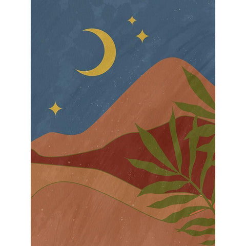 Desert Moon Black Modern Wood Framed Art Print with Double Matting by Allen, Kimberly