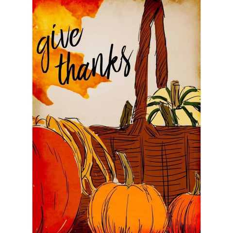 Give Thanks Basket Black Modern Wood Framed Art Print by Allen, Kimberly