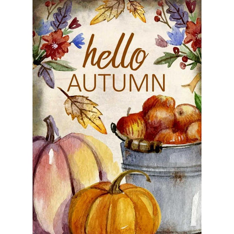 Hello Autumn Black Modern Wood Framed Art Print with Double Matting by Allen, Kimberly