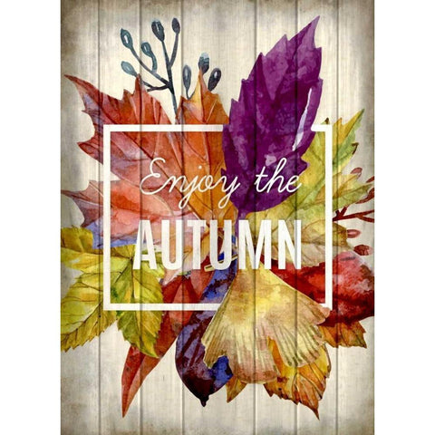 Enjoy Autumn Gold Ornate Wood Framed Art Print with Double Matting by Allen, Kimberly