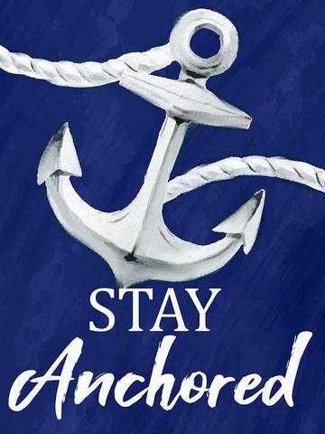 Stay Anchored White Modern Wood Framed Art Print with Double Matting by Allen, Kimberly