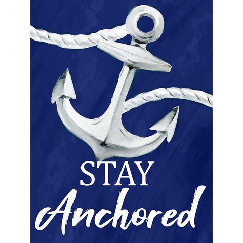 Stay Anchored Black Modern Wood Framed Art Print by Allen, Kimberly