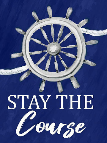 Stay the Course White Modern Wood Framed Art Print with Double Matting by Allen, Kimberly