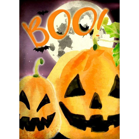Boo Pumpkins Black Modern Wood Framed Art Print by Allen, Kimberly