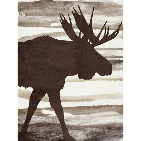 Moose 1 White Modern Wood Framed Art Print by Allen, Kimberly