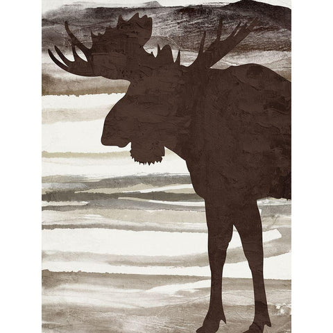 Moose 2 Gold Ornate Wood Framed Art Print with Double Matting by Allen, Kimberly