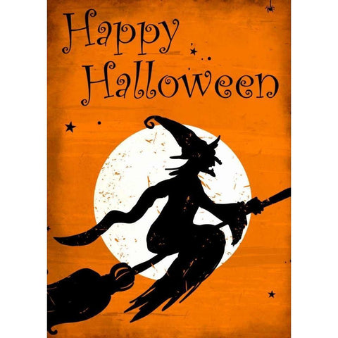 Happy Halloween Witch Black Modern Wood Framed Art Print by Allen, Kimberly