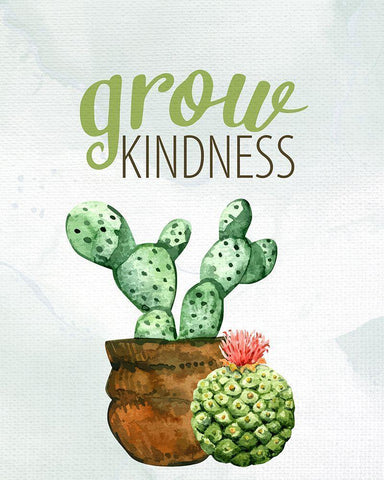 Grow Kindness White Modern Wood Framed Art Print with Double Matting by Allen, Kimberly