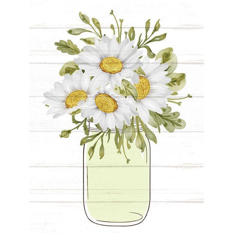 Floral Jar 5 Black Modern Wood Framed Art Print by Allen, Kimberly
