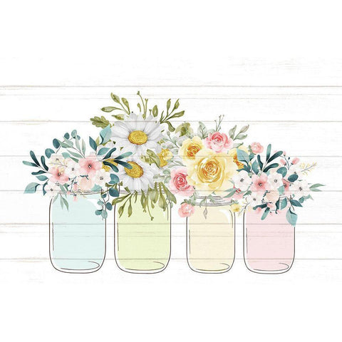 Floral Jar 6 Black Modern Wood Framed Art Print by Allen, Kimberly