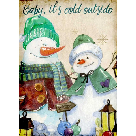 Baby its Cold Outside White Modern Wood Framed Art Print by Allen, Kimberly