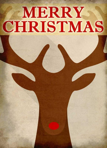 Reindeer Christmas White Modern Wood Framed Art Print with Double Matting by Allen, Kimberly