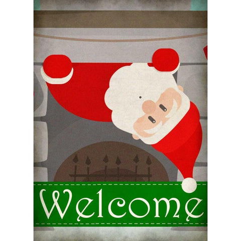 Chimney Santa Black Modern Wood Framed Art Print by Allen, Kimberly