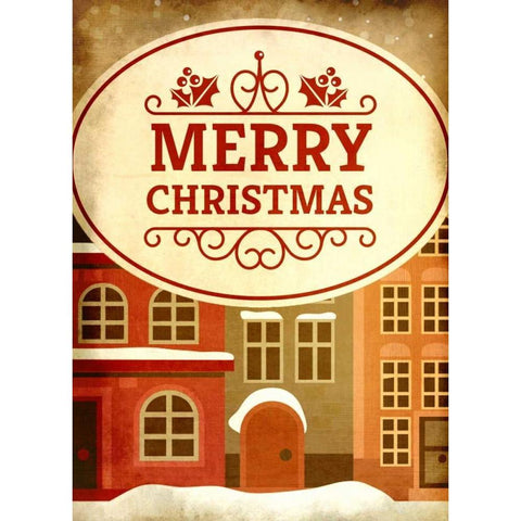 Christmas Village Black Modern Wood Framed Art Print by Allen, Kimberly