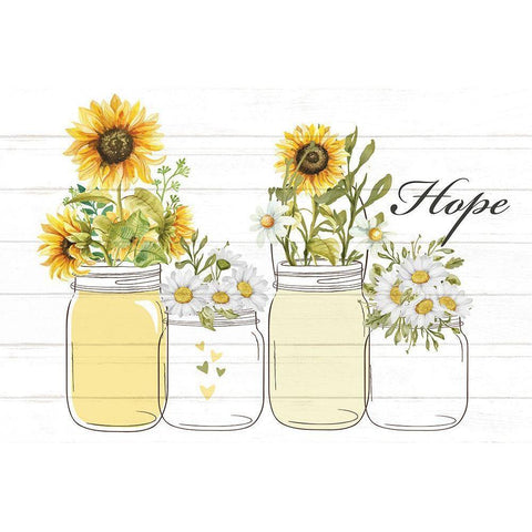 Mason Jar Floral 6 Gold Ornate Wood Framed Art Print with Double Matting by Allen, Kimberly