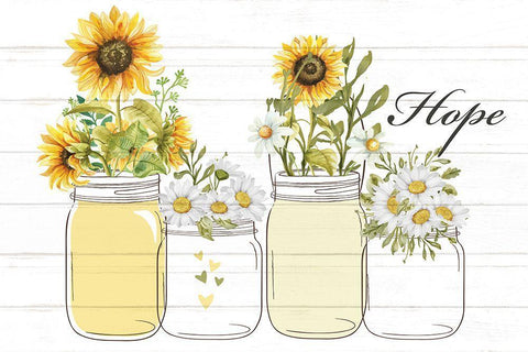 Mason Jar Floral 6 Black Ornate Wood Framed Art Print with Double Matting by Allen, Kimberly