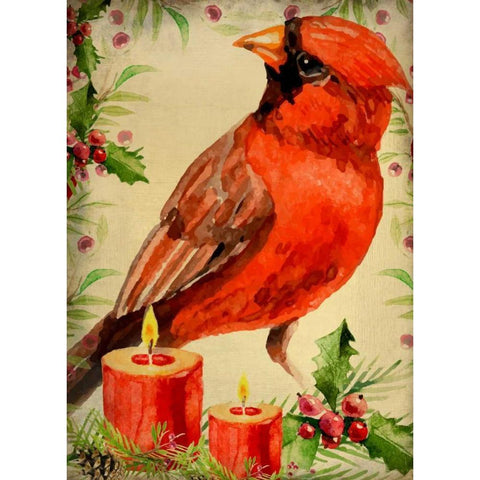 Christmas Cardinal Black Modern Wood Framed Art Print by Allen, Kimberly
