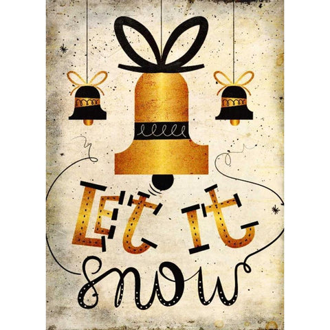 Let it Snow Black Modern Wood Framed Art Print by Allen, Kimberly