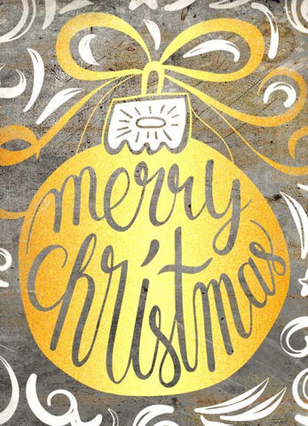 Golden Christmas White Modern Wood Framed Art Print with Double Matting by Allen, Kimberly