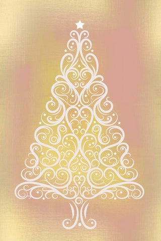 Frosted Christmas Gold Black Ornate Wood Framed Art Print with Double Matting by Allen, Kimberly