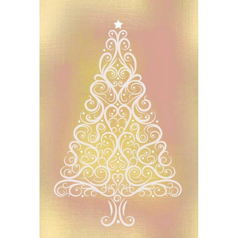 Frosted Christmas Gold White Modern Wood Framed Art Print by Allen, Kimberly